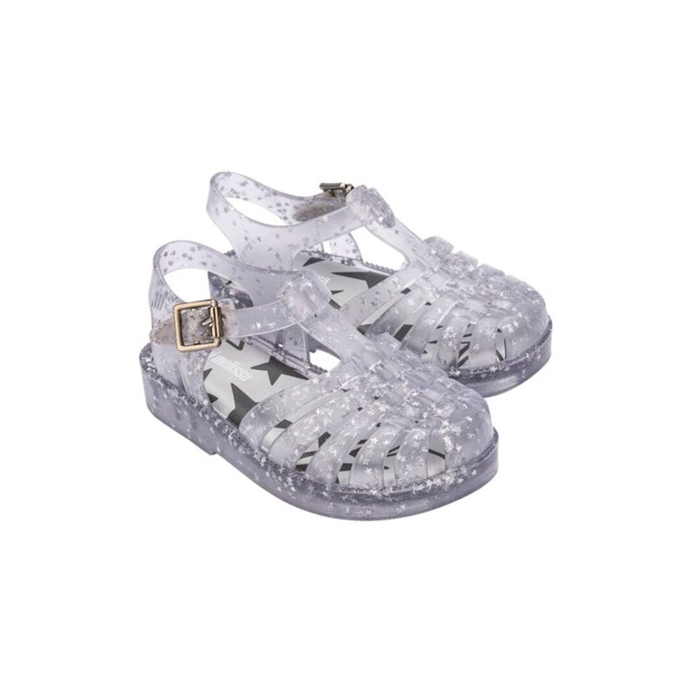 Mini Melissa Possession Shiny Elements Baby Sandal, White
